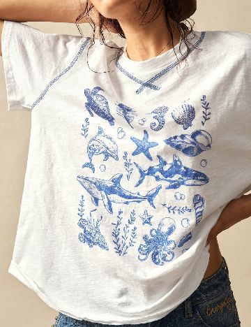 Tricou Oversize SHEIN, alb