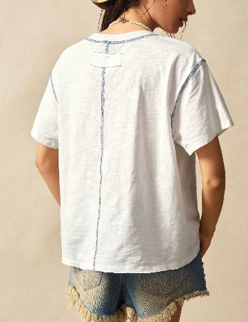 Tricou Oversize SHEIN, alb