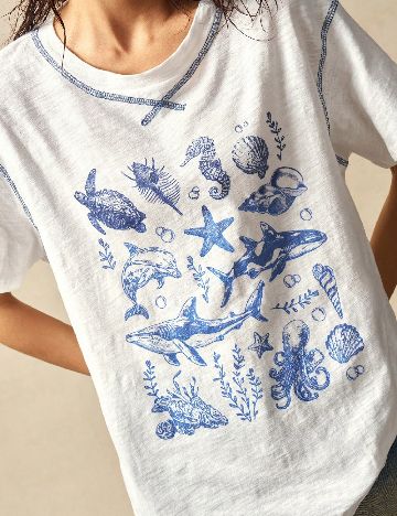 Tricou Oversize SHEIN, alb