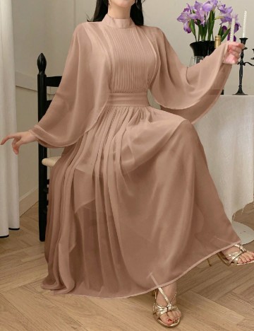 Rochie medie Dazy, maro deschis