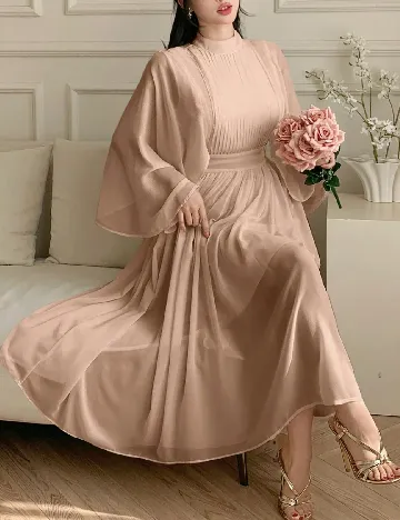 Rochie medie Dazy, maro deschis