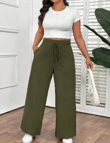 Pantaloni SHEIN CURVE, verde