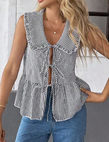Bluza SHEIN, alb/negru