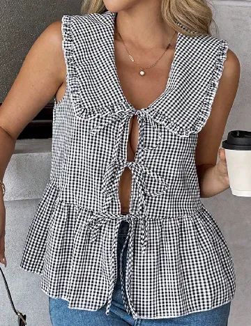 Bluza SHEIN, alb/negru
