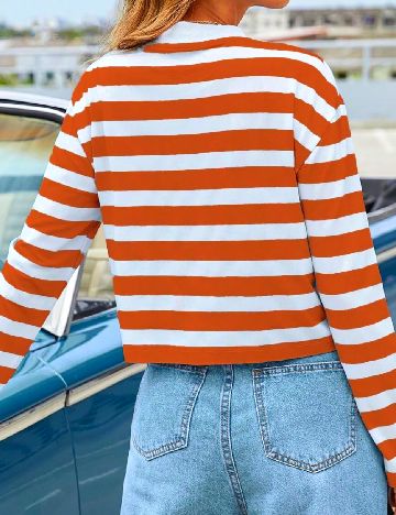 Bluza SHEIN, alb/portocaliu