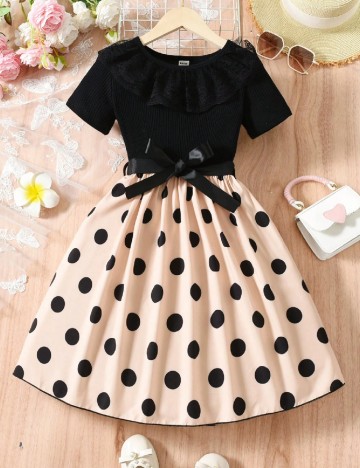 Rochie Shein Kids, negru/crem
