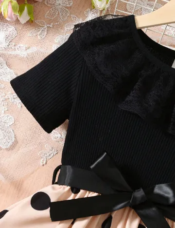 Rochie Shein Kids, negru/crem