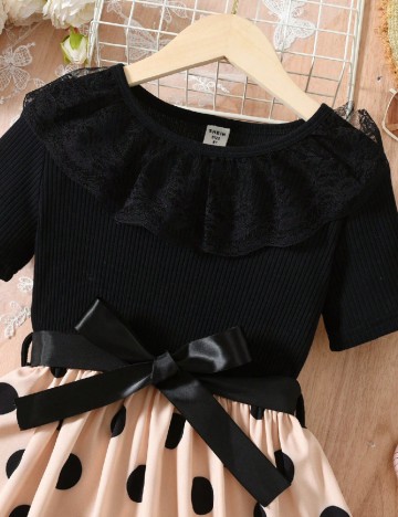 Rochie Shein Kids, negru/crem