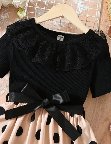 Rochie Shein Kids, negru/crem