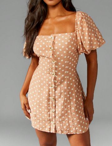 Rochie scurta MISSGUIDED Plus Size, maro