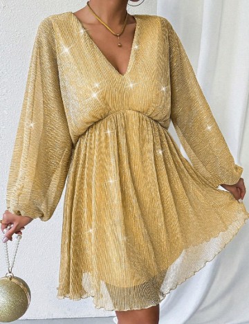 Rochie scurta SHEIN, auriu
