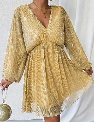 Rochie scurta SHEIN, auriu