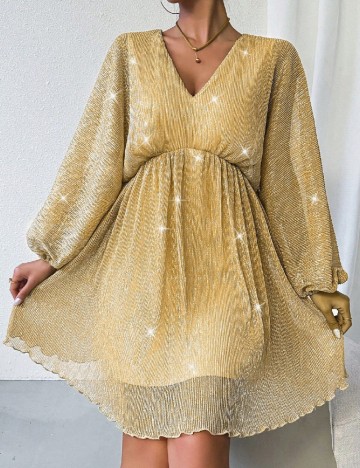 Rochie scurta SHEIN, auriu