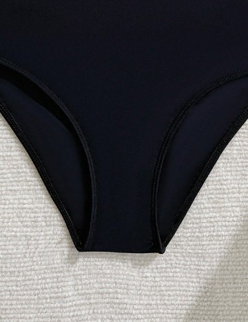 Costum de baie Shein Kids, negru/ecru