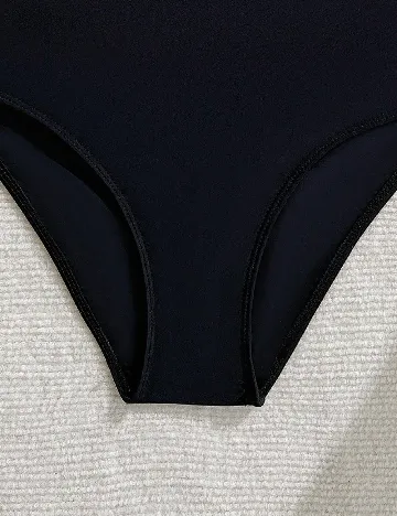 Costum de baie Shein Kids, negru/ecru