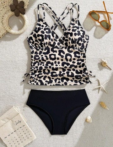 Costum de baie Shein Kids, negru/ecru