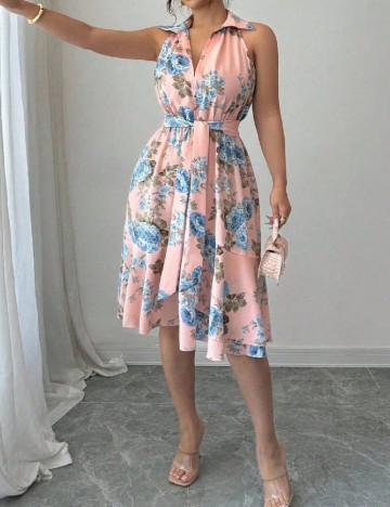 Rochie scurta SHEIN CURVE, floral print