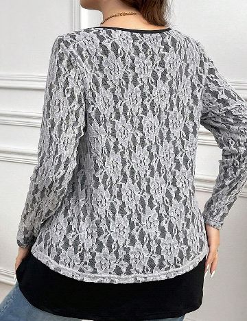 Bluza SHEIN CURVE, negru/alb