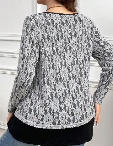 Bluza SHEIN CURVE, negru/alb
