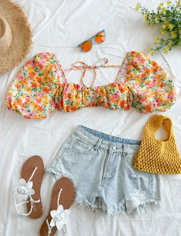 Top SHEIN, floral print