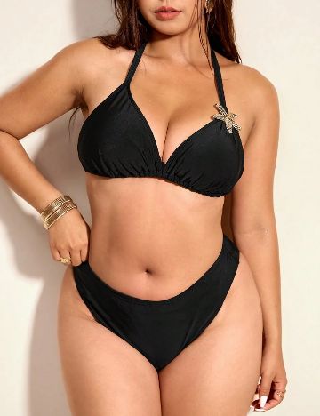 Costum de baie SHEIN CURVE, negru