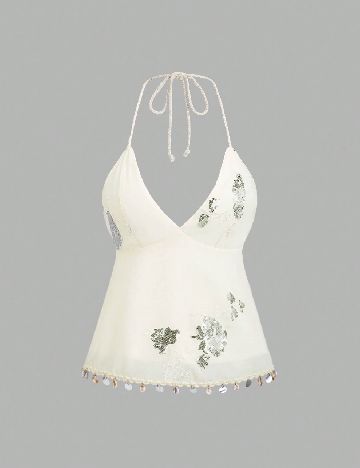 Top SHEIN, ecru