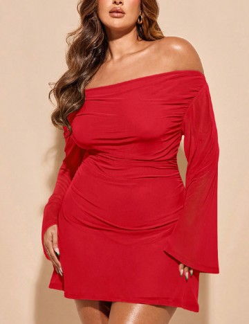Rochie scurta SHEIN CURVE, rosu