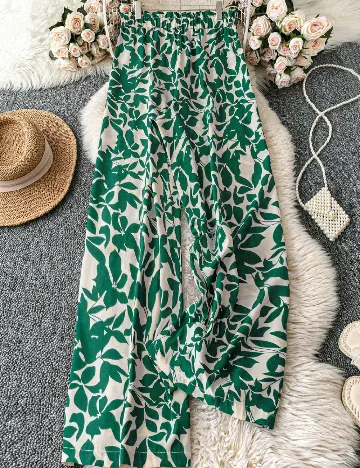Pantaloni SHEIN CURVE, verde/crem