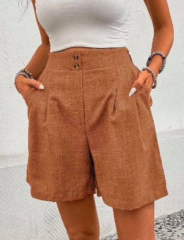 Pantaloni scurti SHEIN, maro