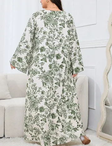 Rochie lunga SHEIN CURVE, verde/alb
