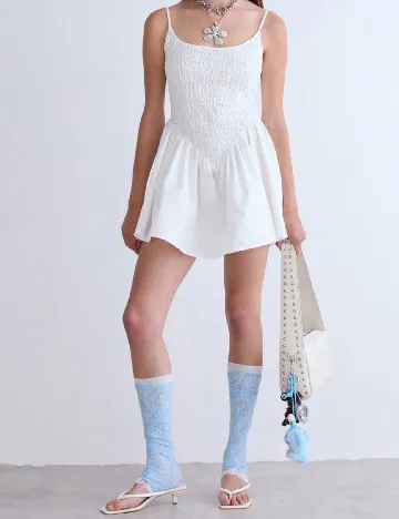 Rochie scurta Courez, alb