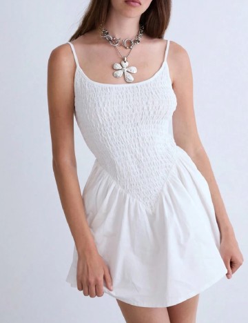 Rochie scurta Courez, alb