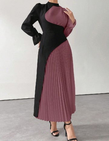 Rochie medie SHEIN, negru/mov