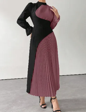 Rochie medie SHEIN, negru/mov