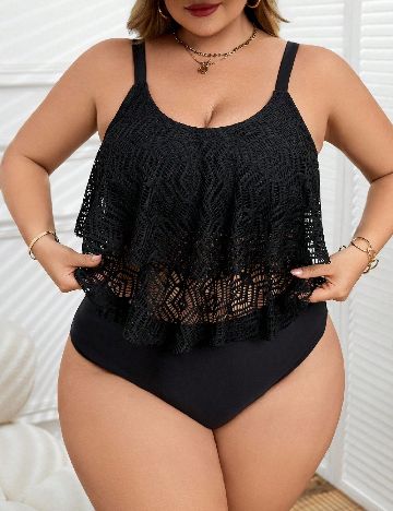 Costum de baie SHEIN CURVE, negru