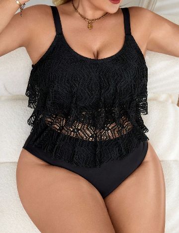 Costum de baie SHEIN CURVE, negru