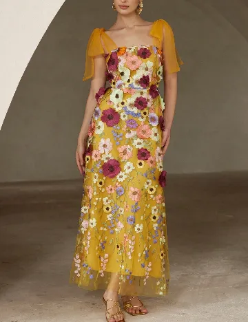 Rochie lunga Aveloria, galben