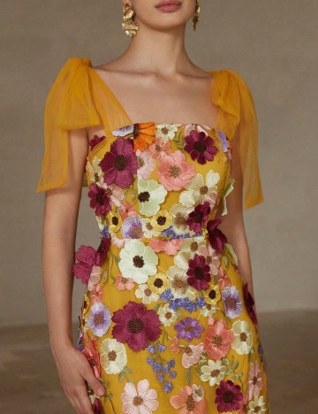 Rochie lunga Aveloria, galben