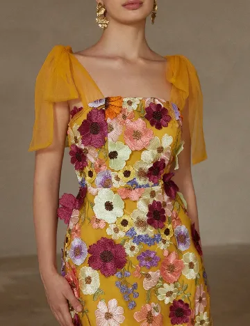 Rochie lunga Aveloria, galben