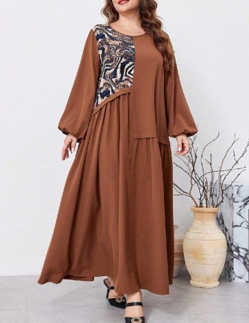 Rochie lunga SHEIN CURVE, maro