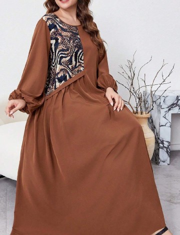Rochie lunga SHEIN CURVE, maro