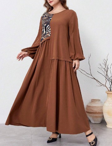 Rochie lunga SHEIN CURVE, maro