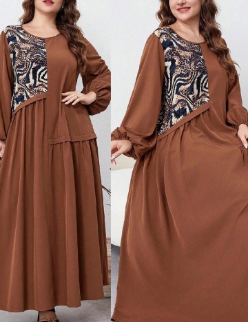 Rochie lunga SHEIN CURVE, maro