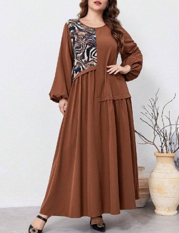 Rochie lunga SHEIN CURVE, maro