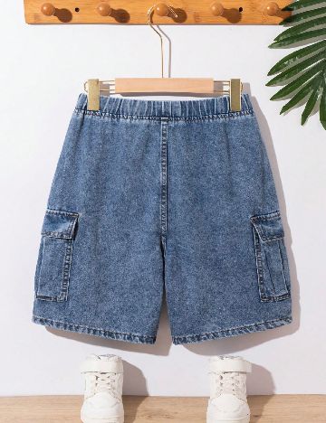 Pantaloni scurti Shein Kids, albastru