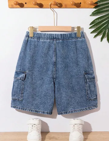 Pantaloni scurti Shein Kids, albastru