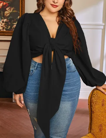 Top SHEIN CURVE, negru