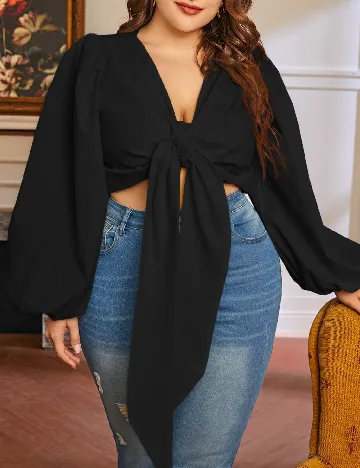 Top SHEIN CURVE, negru