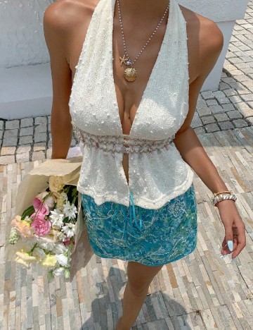 Top SHEIN, ecru