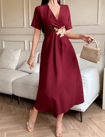 Rochie medie Dazy, visiniu